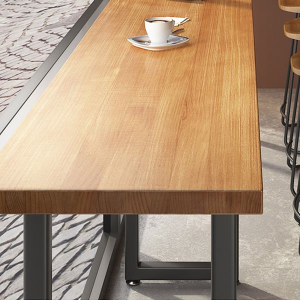 Modern Wood Pub Table with Rectangle Table Top Black Sled Table with 42-inch Height Clearhalo 'Bar Furniture' 'Bar Tables' 'bar_tables' 'furn' 'furn_bar_tables' 'Furniture' 'furniture_bar_tables' 'Kitchen & Dining Furniture' 1200x1200_5ad25e11-c6bb-4374-8c45-1a8b14c1ba46