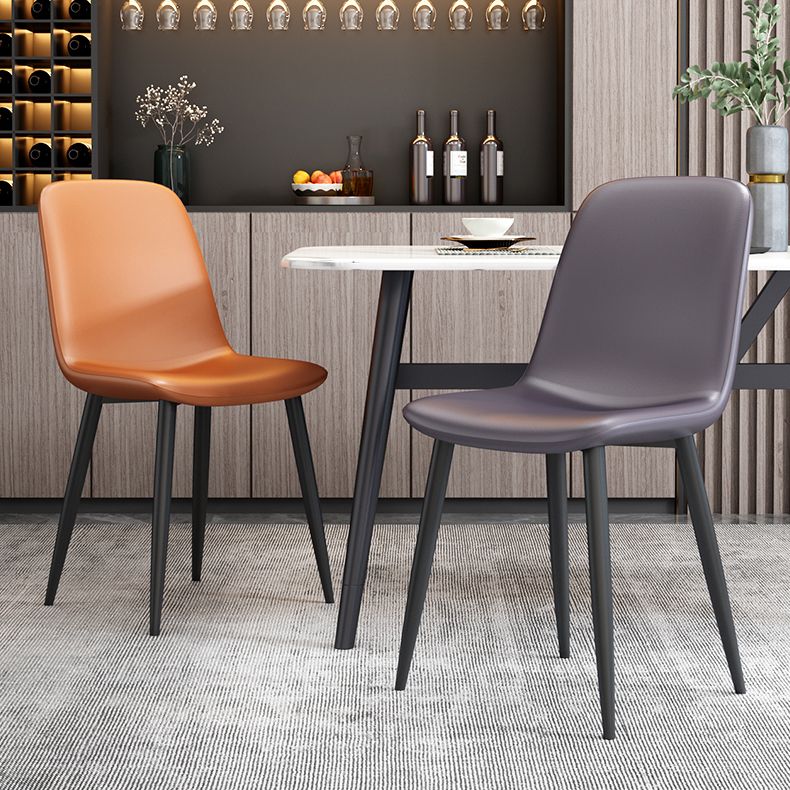 Modern Leather Meeting Room Side Chair Solid Back Matte Finish Dining Chair Clearhalo ' kitchen&dining_furn' 'Dining Chairs' 'Dining Tables & Seating' 'dining_chair' 'Furniture' 'furniture_dining_chair' 'Kitchen & Dining Furniture' 'kitchen' 1200x1200_5ad51b13-c3a5-4f07-a321-575ef9bf77d6