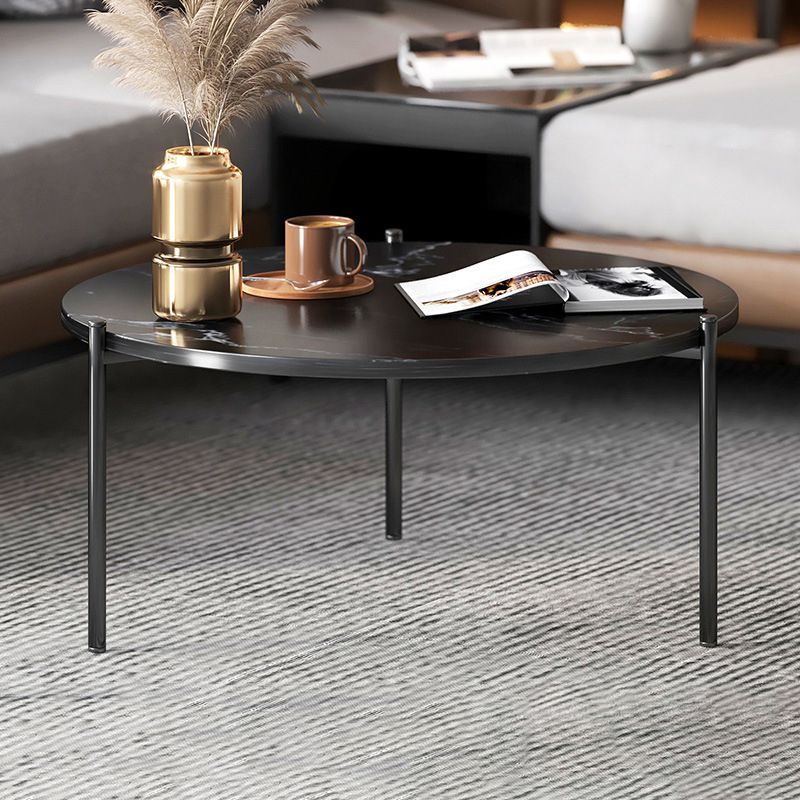 Round Coffee Table Contemporary 3 Legs Cocktail Table for Home Clearhalo 'Coffee & Accent Tables' 'Coffee Tables' 'coffee_tables' 'furn' 'furn_coffee_tables' 'Furniture' 'furniture_coffee_tables' 'Living Room Furniture' 1200x1200_5ad6603d-bc90-4d33-9772-bf76557bbd7a