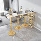 Glam 41.3"H Iron Bar Table Marble White Top Specialty Bistro Table in Gold Clearhalo 'Bar Furniture' 'Bar Tables' 'bar_tables' 'furn' 'furn_bar_tables' 'Furniture' 'furniture_bar_tables' 'Kitchen & Dining Furniture' 'kitchen&dining_furn' 'kitchen' 1200x1200_5ad755f6-e59c-415d-8177-3771b34053e2