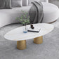 Glam 15.7"Tall Iron 2 Legs Oval Slate Table Top Coffee Table Clearhalo 'Coffee & Accent Tables' 'Coffee Tables' 'coffee_tables' 'furn' 'furn_coffee_tables' 'Furniture' 'Living Room Furniture' 1200x1200_5ad7a13f-d6aa-4af4-aa0b-5c4d10d760c6