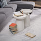 Round White Metal Coffee Table Pedestal 1 Single Cocktail Table Clearhalo 'Coffee & Accent Tables' 'Coffee Tables' 'coffee_tables' 'furn' 'furn_coffee_tables' 'Furniture' 'Living Room Furniture' 1200x1200_5ad7ce59-527e-44bf-8248-f5978fc9689a