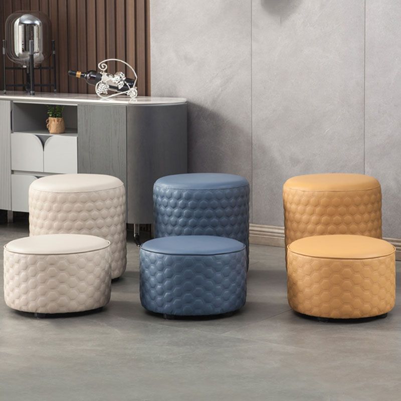 Genuine Leather Standard Stool Modern Minimalist Round Footrest Clearhalo 'furn' 'furn_ottomans_poufs' 'Furniture' 'Living Room Furniture' 'Ottomans & Poufs' 'ottomans_poufs' 1200x1200_5ada2e85-fda8-49bf-a551-910d2daa6d8d