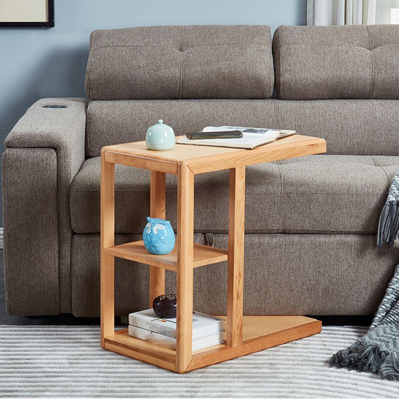 リビングルームのためのモダンなソリッドウッドエンドテーブル長方形のコーナーテーブル