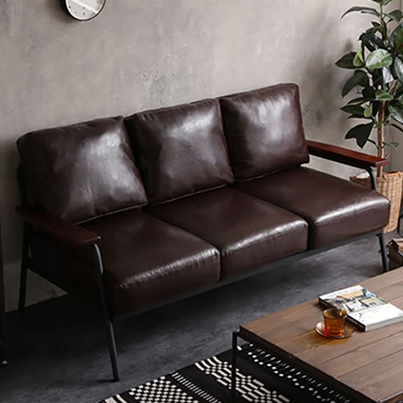 Loose Back Square Arm Classic Industrial Settee for Apartment and Living Room Clearhalo 'furn' 'furn_sofas' 'Furniture' 'furniture_sofas' 'kitchen' 'kitchen_sofas' 'Living Room Furniture' 'Sofa' 'sofas' 1200x1200_5adb700c-5c8c-40f0-8c02-086bae7cbaaa