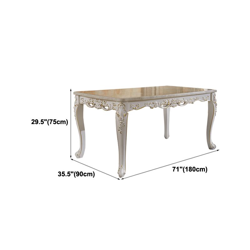 Vitoria White Marble Dining Table Rectangle Dining Table for Kitchen Clearhalo ' dining_table' 'Dining Tables & Seating' 'Dining Tables' 'furn' 'furn_dining_table' 'Furniture' 'furniture_dining_table' 'Kitchen & Dining Furniture' 'kitchen&dining_furn' 'kitchen' 'kitchen_dining_table' 1200x1200_5adb7ab2-83dc-4c75-8bf5-520fbfb51d21