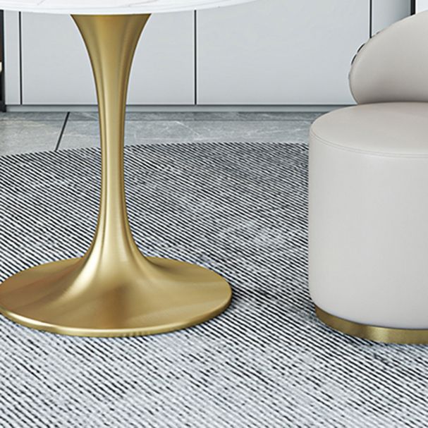 Glam 1/2/4/5 Pieces Gold Dinette Set with White Sintered Stone Top Round Dining Table Set Clearhalo 'Dining Room Sets' 'Dining Tables & Seating' 'dining_room_set' 'furn' 'furn_dining_room_set' 'Furniture' 'furniture_dining_room_set' 'Kitchen & Dining Furniture' 1200x1200_5adb7e56-7722-44bf-860b-385893ef8683