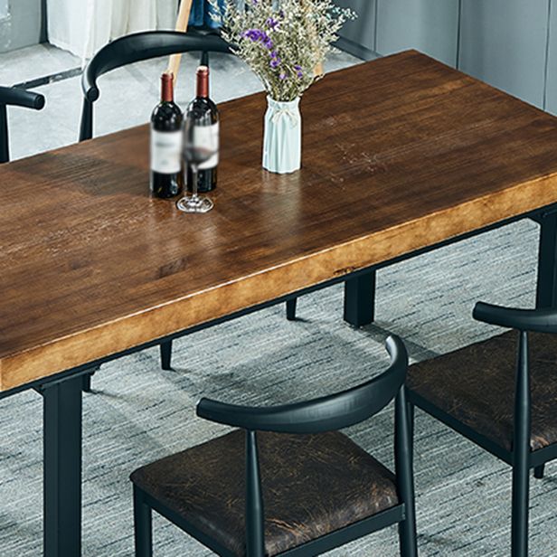 Industrial 1/2/5/7 Pieces Dining Set Solid Wood Dining Table with Leather Chairs Clearhalo 'Dining Room Sets' 'Dining Tables & Seating' 'dining_room_set' 'furn' 'furn_dining_room_set' 'Furniture' 'furniture_dining_room_set' 'Kitchen & Dining Furniture' 'kitchen&dining_furn' 'kitchen' 1200x1200_5adbf7ad-0c70-4a76-8537-64df9e30f3c7