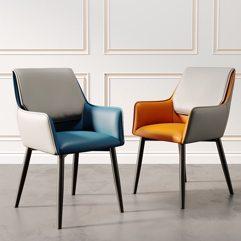 Modern Design Faux Leather Side Chair Arm Solid Back Side Chairs Clearhalo 'Dining Chairs' 'Dining Tables & Seating' 'dining_chair' 'furn' 'furn_dining_chair' 'Furniture' 'furniture_dining_chair' 'Kitchen & Dining Furniture' 1200x1200_5add3291-a8ed-4467-90e6-6f89bb6c9227