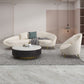 Wool Sloped Arm Sofa Contemporary Curved Sofa for Living Room
