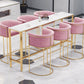 Faux Marble Bar Dining Table Geometric Bar Table for Cafe And Breakroom