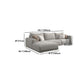 Nordic Stationary Living Room Seating Square Arm Pillows Sofa Chaise