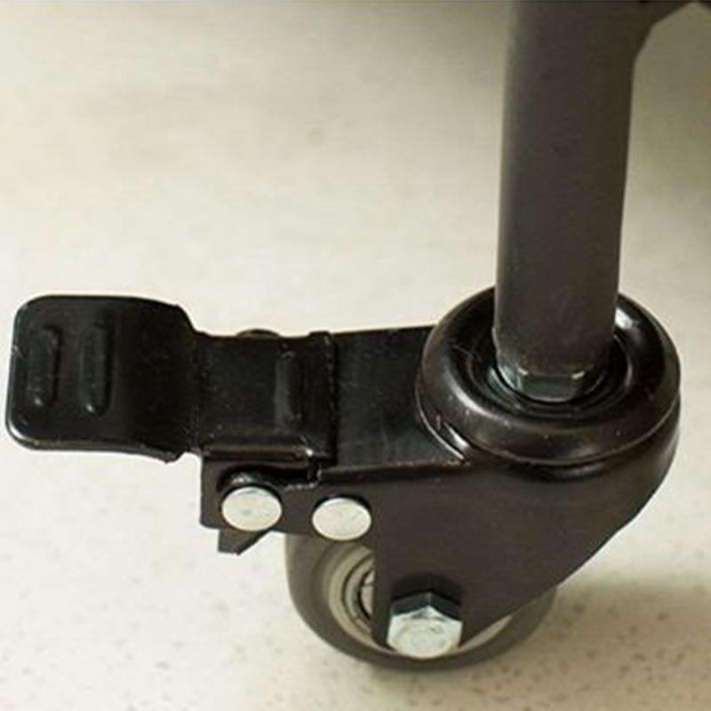 35.43"H Rolling Contemporary Prep Table Metal Prep Table with Open Storage