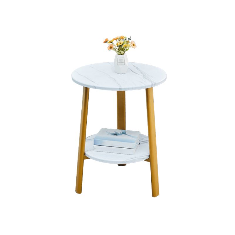 3 Legs Base Design Cocktail Table Brown/white/black Wood-paneled Round Coffee Table Clearhalo 'Coffee & Accent Tables' 'End & Side Tables' 'end_side_table' 'end_side_tables' 'furn' 'furn_end_side_tables' 'Furniture' 'furniture_end_side_table' 'Living Room Furniture' 1200x1200_5ae21d80-d789-4653-b4b4-e155a1c8b3d8