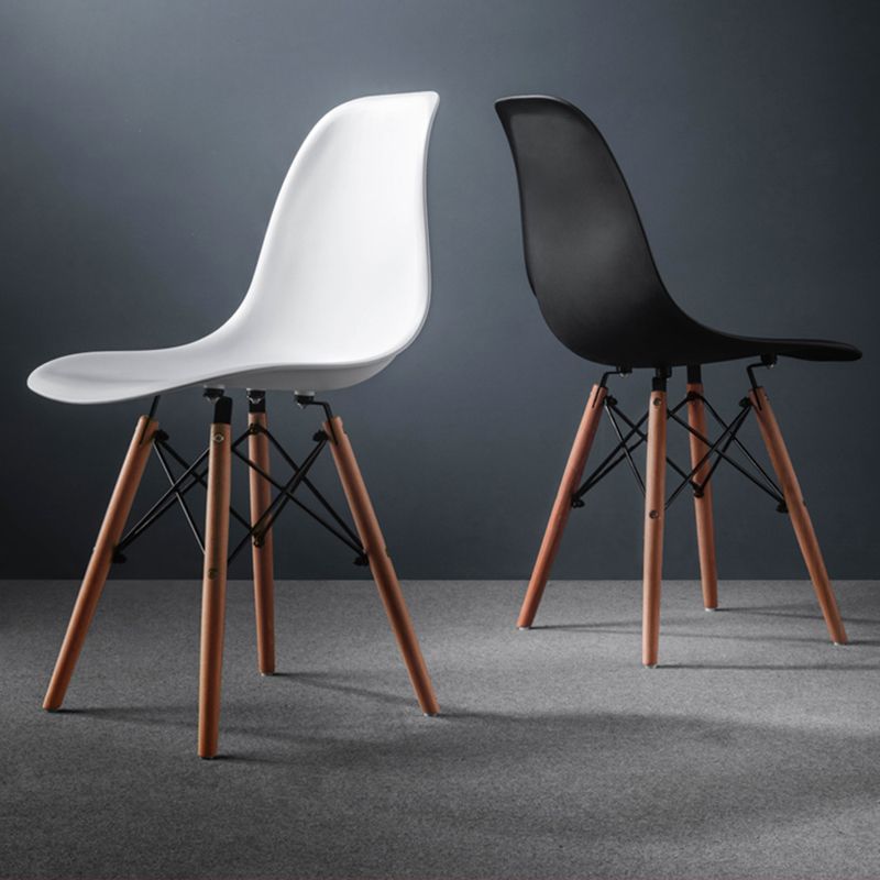 Contemporary Wood Armless Chair Kitchen Dining Room Solid Back Chair Clearhalo 'Dining Chairs' 'Dining Tables & Seating' 'dining_chair' 'Furniture' 'furniture_dining_chair' 'Kitchen & Dining Furniture' 1200x1200_5ae26231-efea-4c46-bcb3-99f98b78dac5