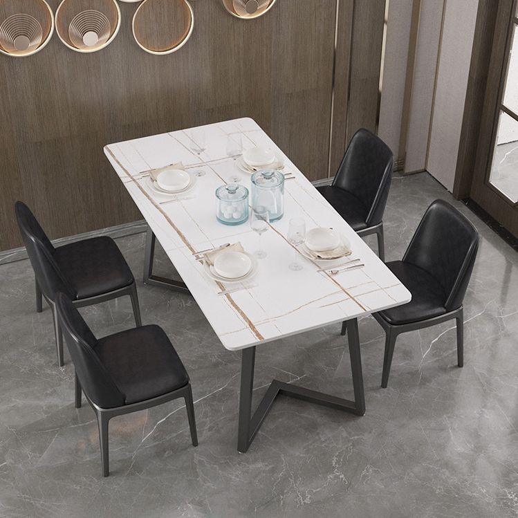 Gepolijste afwerking Dinette set met zwarte stoelen 1/4/5/7 stuks glamour eettafel set