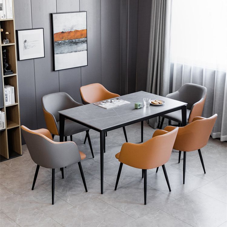 Scandinavian Home Arm Chair Parsons Back Upholstered Metal Dining Room Chair Clearhalo ' kitchen&dining_furn' 'Dining Chairs' 'Dining Tables & Seating' 'dining_chair' 'furn' 'furn_dining_chair' 'Furniture' 'furniture_dining_chair' 'Kitchen & Dining Furniture' 'kitchen' 1200x1200_5ae58ae4-f100-4d53-8dec-2578517933db
