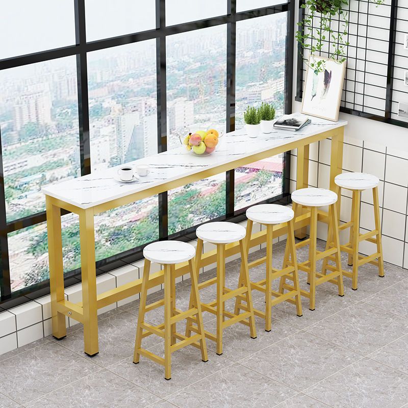 Contemporary Bar Dining Table Rectangle Bar Table with Trestle Base Clearhalo 'Bar Furniture' 'Bar Tables' 'bar_tables' 'furn' 'furn_bar_tables' 'Furniture' 'furniture_bar_tables' 'Kitchen & Dining Furniture' 1200x1200_5ae59019-1a8f-4477-9708-8666d6027672