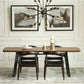 Metal Sled Base Dining Table Industrial Rectangle Dinette Table with Wood Top