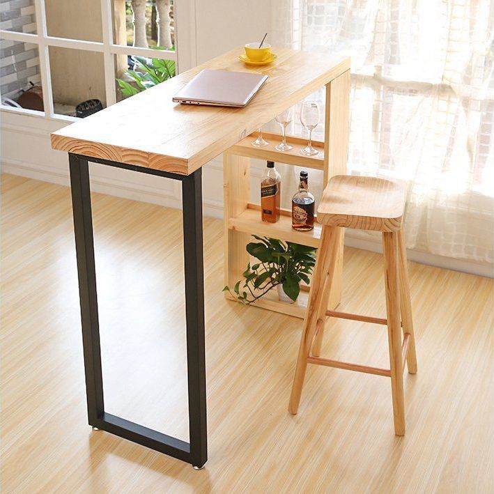 Rectangle Wood Top Counter Table 42-inch Height Modern Bar Table Clearhalo 'Bar Furniture' 'Bar Tables' 'bar_tables' 'furn' 'furn_bar_tables' 'Furniture' 'furniture_bar_tables' 'Kitchen & Dining Furniture' 1200x1200_5ae84fd7-8e34-4bb3-a9b5-b9555ceee064