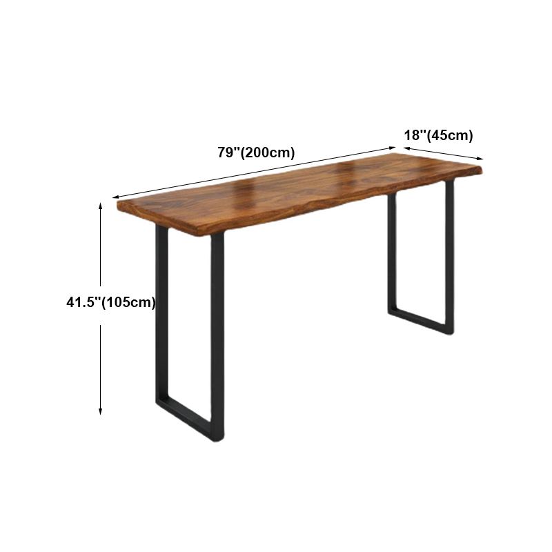 Indoor Rectangle Sled Bistro Accent Dining Table Wood Modern Cocktail Bar Table in Brown Clearhalo 'Bar Furniture' 'Bar Tables' 'bar_tables' 'furn' 'furn_bar_tables' 'Furniture' 'furniture_bar_tables' 'Kitchen & Dining Furniture' 'kitchen&dining_furn' 'kitchen' 1200x1200_5aeb14ab-dfbf-40f6-abfd-c4707da12d34