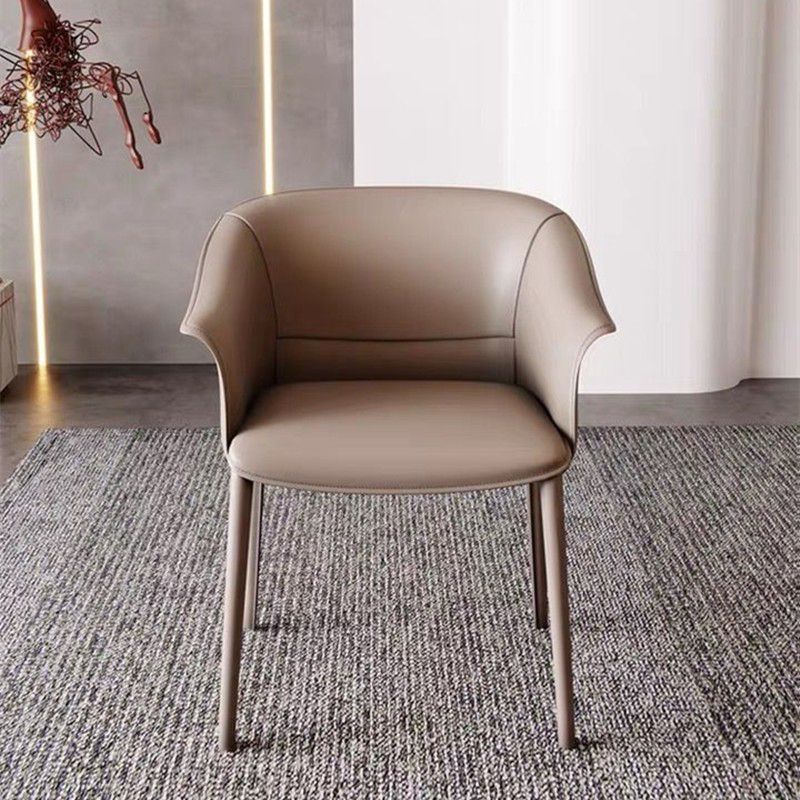 Contemporary Kitchen Dining Chair Metal Legs Upholstered Arm Chair Clearhalo 'Dining Chairs' 'Dining Tables & Seating' 'dining_chair' 'furn' 'furn_dining_chair' 'Furniture' 'Kitchen & Dining Furniture' 1200x1200_5aebdfe7-11be-4ee5-b80a-7377a57afcf2