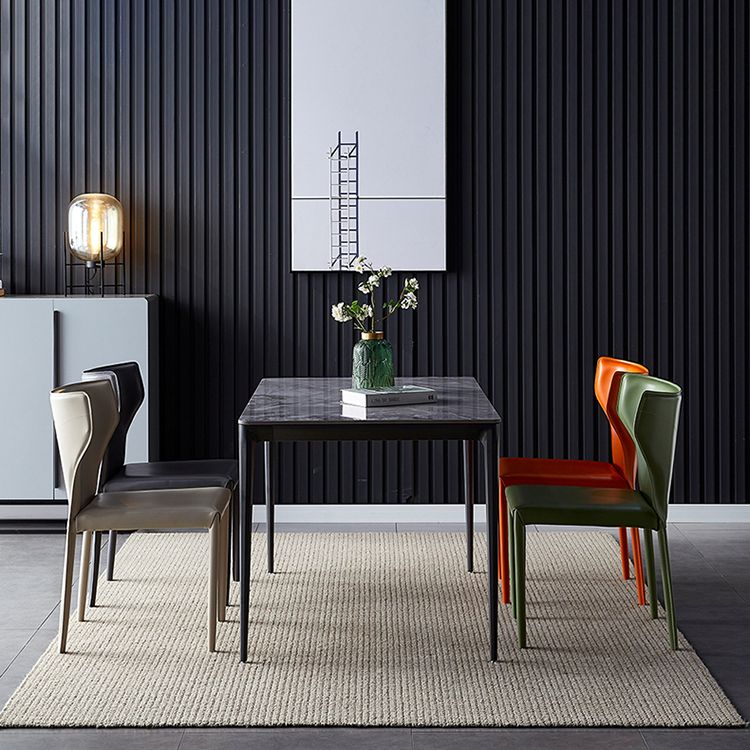 Kitchen Leather Dining Chair 32"H Wingback Side Chair with Metal 4 Legs Clearhalo ' kitchen&dining_furn' 'Dining Chairs' 'Dining Tables & Seating' 'dining_chair' 'furn' 'furn_dining_chair' 'Furniture' 'furniture_dining_chair' 'Kitchen & Dining Furniture' 'kitchen' 1200x1200_5aec8a3d-acd1-4ff2-a646-8689c5d2043b