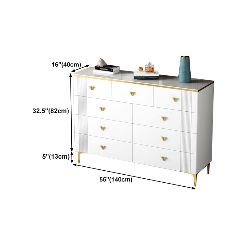 Modern Style Stone Buffet Sideboard White 15.7"D Dining Room Buffet Server with Drawer Clearhalo 'buffet_sideboard' 'Buffets & Sideboards' 'Furniture' 'furniture_buffet_sideboard' 'Kitchen & Dining Furniture' 1200x1200_5aecbc44-d071-487f-b046-ef8065df67d6