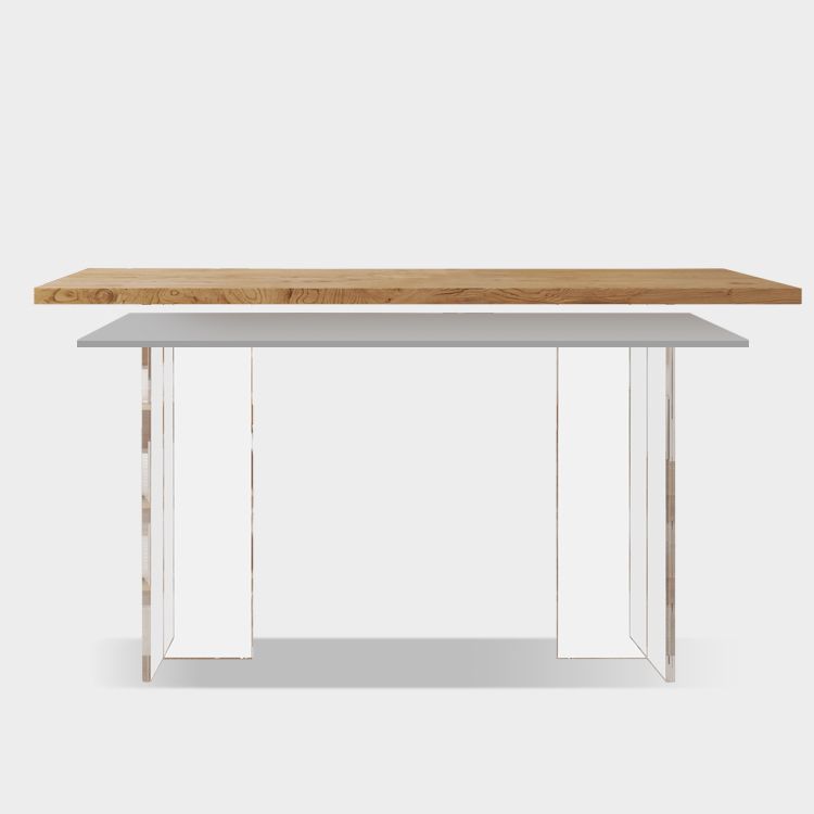 Modern Rectangle Bistro Bar Table Solid Wood Bar Table with Acrylic Clearhalo 'Bar Furniture' 'Bar Tables' 'bar_tables' 'furn' 'furn_bar_tables' 'Furniture' 'Kitchen & Dining Furniture' 1200x1200_5aee0c7f-cdf6-4bb5-97b7-6cd3d11ab1ef