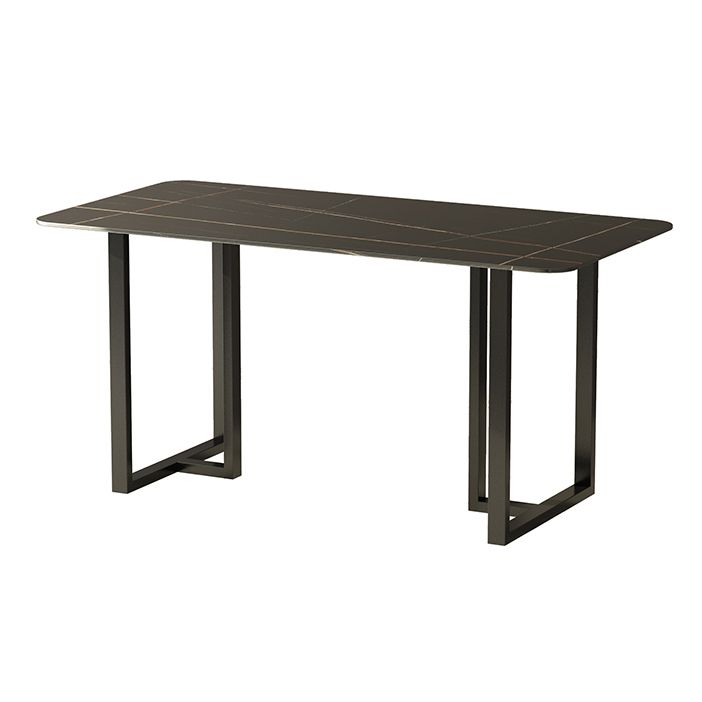 Industrial Kitchen Dining Table Sintered Stone Rectangle Dining Table with Double Pedestal Bases Clearhalo ' dining_table' 'Dining Tables & Seating' 'Dining Tables' 'furn' 'furn_dining_table' 'Furniture' 'furniture_dining_table' 'Kitchen & Dining Furniture' 'kitchen&dining_furn' 'kitchen' 'kitchen_dining_table' 1200x1200_5aef009c-9209-488c-8a6e-30b00576669a