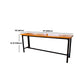 Indoor Natural Bistro Bar Table Rectangle Industrial Wood and Metal Bar Table