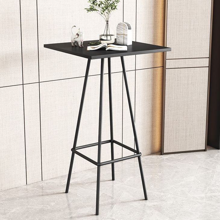 Modern 1/3/4 Pieces Bar Table Set Square Iron Counter Table with High Stools for Kitchen Clearhalo 'Bar Furniture' 'furn' 'furn_home_bar_bar_sets' 'Furniture' 'Home Bars & Bar Sets' 'home_bar_bar_sets' 'Kitchen & Dining Furniture' 1200x1200_5af0e71e-f524-413d-b43c-30b1af6a2da2
