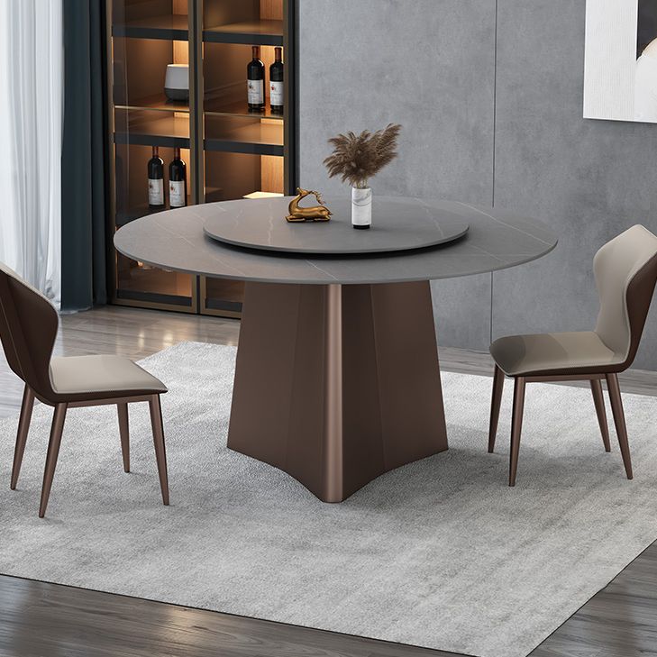 Round Pedestal Base Furniture Luxury Style Stone Dining Room Collection Without Turntable Clearhalo ' dining_table' 'Dining Tables & Seating' 'Dining Tables' 'furn' 'furn_dining_table' 'Furniture' 'furniture_dining_table' 'Kitchen & Dining Furniture' 'kitchen&dining_furn' 'kitchen' 'kitchen_dining_table' 1200x1200_5af1a0c6-3341-4c84-a2b1-6202efa57dde