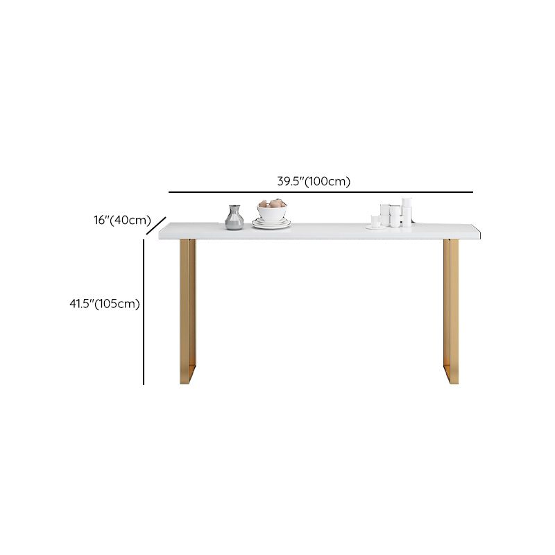 Glam Pub Height Dining Table White and Gold Counter Height Table Clearhalo 'Bar Furniture' 'Bar Tables' 'bar_tables' 'furn' 'furn_bar_tables' 'Furniture' 'Kitchen & Dining Furniture' 1200x1200_5af2054a-be60-4811-ab2c-727f93d3b0f1