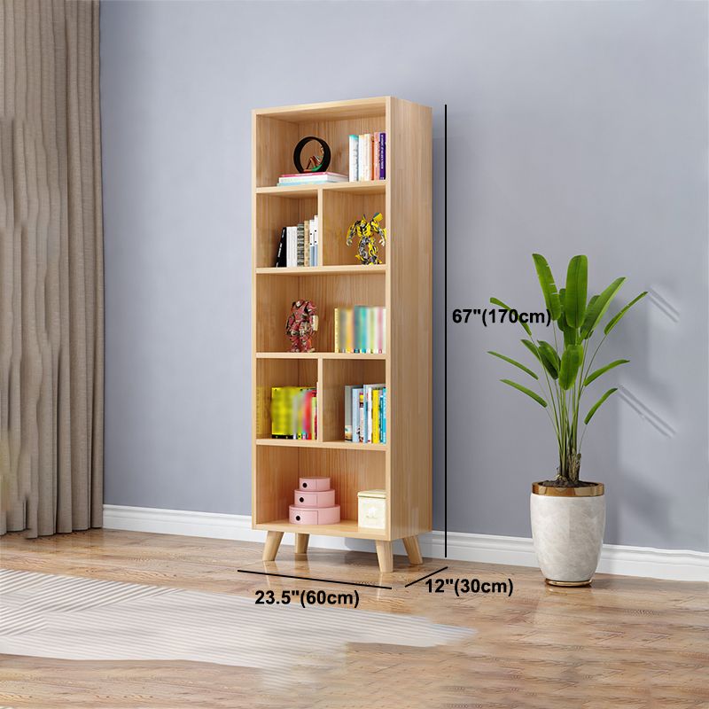 Modern Manufactured Wood Standard Bookcase Natural Vertical Bookcase Clearhalo 'Bookcases' 'furn' 'furn_bookcases' 'Furniture' 'furniture_bookcases' 'kitchen' 'kitchen_bookcases' 'Living Room Furniture' 'Office Furniture' 1200x1200_5af2163b-badd-4580-a5e4-498d181f9672