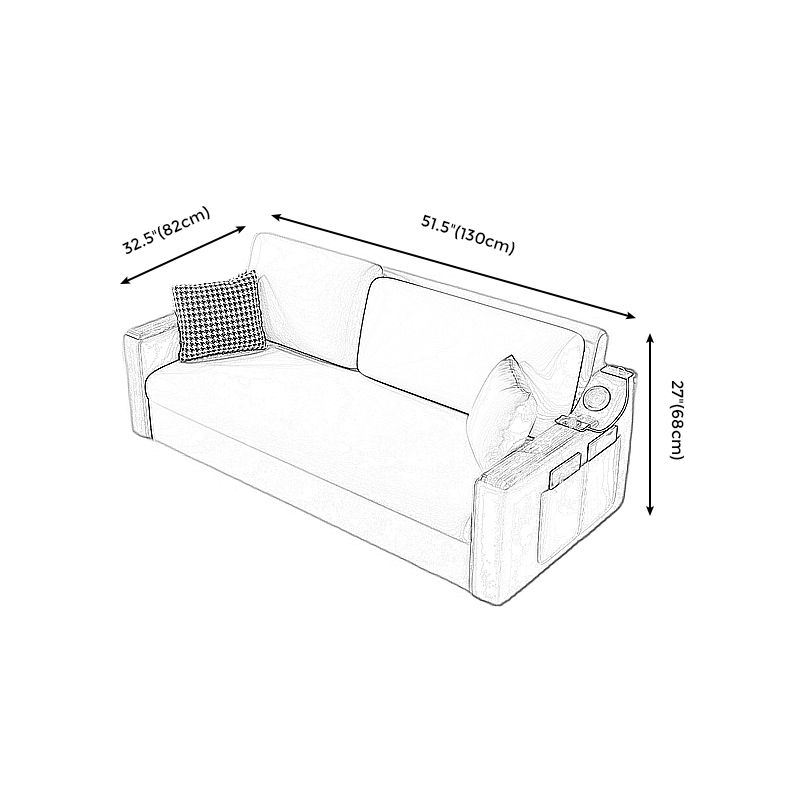 Orange Stain-Resistant Sofa Bed 26.77"H Fabric Sloped Arm Sofa Bed Clearhalo 'furn' 'furn_sofas' 'Furniture' 'furniture_sofas' 'Living Room Furniture' 'Sofa' 'sofas' 1200x1200_5af28403-cf0f-4f74-99c9-798faec386a1