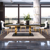 Rectangle Traditional Luxury Dining Table Sintered Stone Table with Trestle Base for Dining Room Clearhalo ' dining_table' 'Dining Tables & Seating' 'Dining Tables' 'furn' 'furn_dining_table' 'Furniture' 'furniture_dining_table' 'Kitchen & Dining Furniture' 'kitchen&dining_furn' 'kitchen' 'kitchen_dining_table' 1200x1200_5af38f86-4702-4dfb-9a19-0849ee8c1dbd