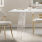 Modern 1/2/5/6 Pieces Acrylic Dining Table Set with White Sintered Stone Top Dinette Set Clearhalo 'Dining Room Sets' 'Dining Tables & Seating' 'dining_room_set' 'furn' 'furn_dining_room_set' 'Furniture' 'furniture_dining_room_set' 'Kitchen & Dining Furniture' 'kitchen&dining_furn' 'kitchen' 1200x1200_5af40201-b0fb-462a-818c-eba6ba85386f