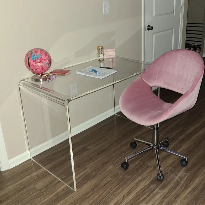 Contemporary Rectangular Writing Desk Home Acrylic Office Desk