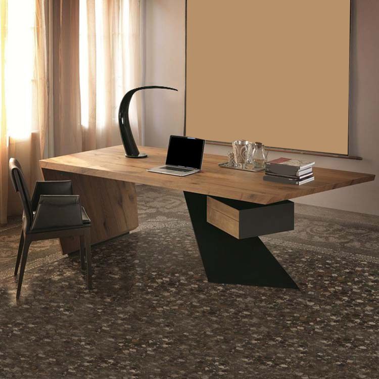 Industrial Style Executive Desk Rectangular Wood Office Desk for Home Clearhalo 'furn' 'furn_office_desk' 'Furniture' 'Office Desks' 'Office Furniture' 'office_desk' 1200x1200_5af600a3-c6db-493e-b86c-784c31b37295