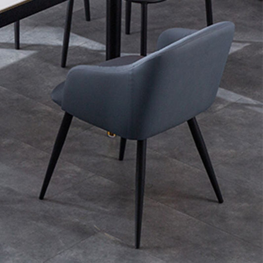 Industriële faux lederen eetkamerstoel gestoffeerde tankstoel met metalen benen