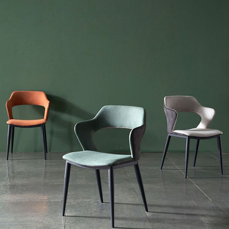 Modern Faux Leather Dining Chairs Arm Metal Dining Chairs for Restaurant Use Clearhalo ' kitchen&dining_furn' 'Dining Chairs' 'Dining Tables & Seating' 'dining_chair' 'furn' 'furn_dining_chair' 'Furniture' 'furniture_dining_chair' 'Kitchen & Dining Furniture' 'kitchen' 1200x1200_5af76c05-6987-4230-a461-1f69aa6bf35b