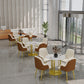 Metal Base Dining Table Glam Style White Stone Top Dining Table for Living Room Clearhalo 'Dining Tables & Seating' 'Dining Tables' 'dining_table' 'furn' 'furn_dining_table' 'Furniture' 'furniture_dining_table' 'Kitchen & Dining Furniture' 1200x1200_5af773a6-aa80-4b86-b0c9-942f534e631a