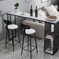 Glam Round Metal Bar Stools Low Back Dining Stools with Footrest