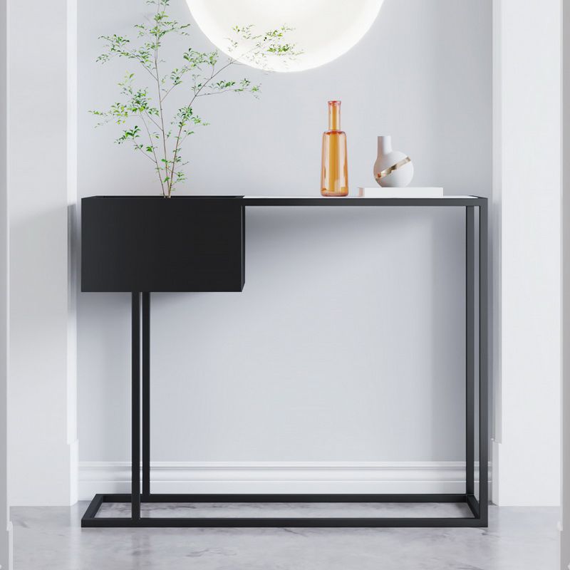 Table de consola negra contemporánea Mesa de sofá de consola rectángica para Hall