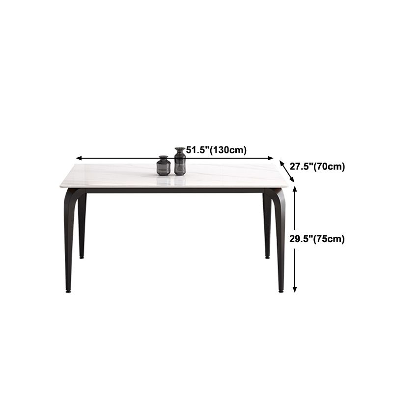 Mesa de piedra sinterizada industrial para mesa de comedor rectangular de restaurantes con 4 patas