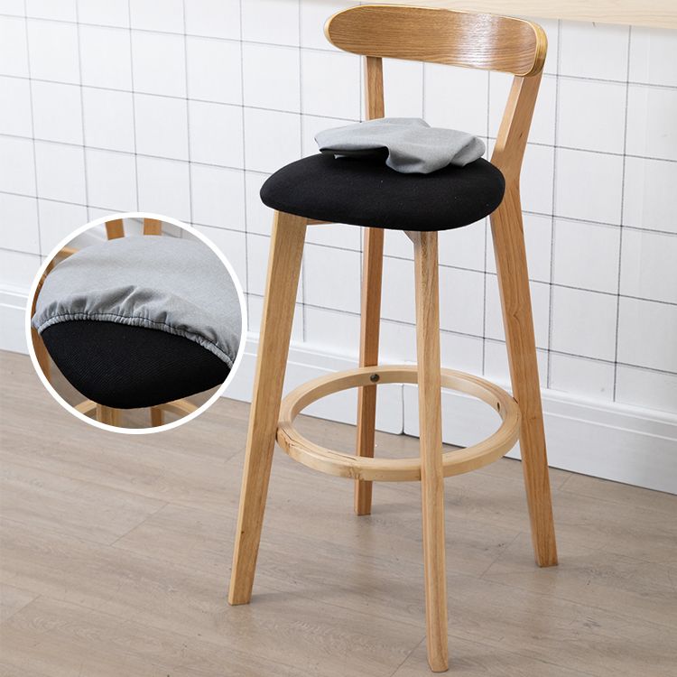 Contemporary Matte Finish Solid Wood Bar Stool Milk Tea Shop Footrest Stool Clearhalo 'Bar Furniture' 'Bar Stools' 'bar_stools' 'furn' 'furn_bar_stools' 'Furniture' 'furniture_bar_stools' 'Kitchen & Dining Furniture' 1200x1200_5afc3344-289f-4883-9057-3585731ce599