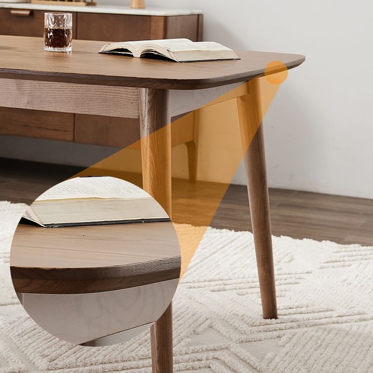 Modern Rectangular Space Saving Brown Walnut Dining Table with 4 Legs Clearhalo 'Dining Tables & Seating' 'Dining Tables' 'dining_table' 'furn' 'furn_dining_table' 'Furniture' 'Kitchen & Dining Furniture' 1200x1200_5afdf43f-624b-4210-8807-496a88c90188