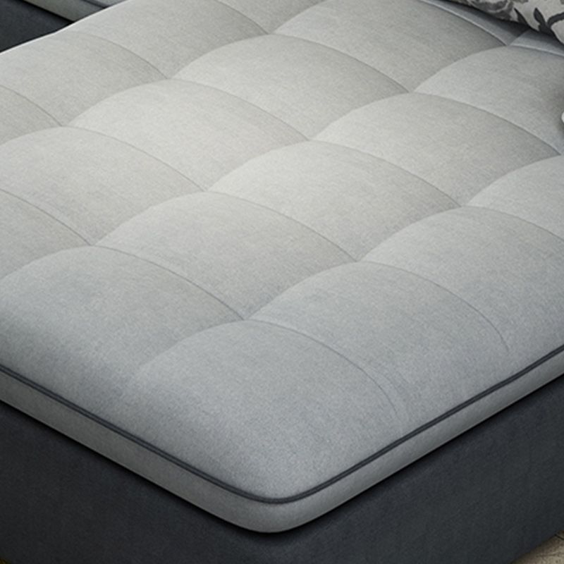 Divano in lino da fattoria con cantiera cuscino braccio a 4 posti