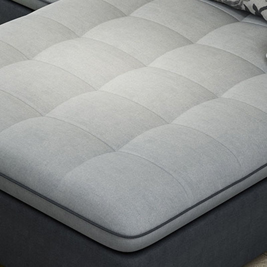 Divano in lino da fattoria con cantiera cuscino braccio a 4 posti